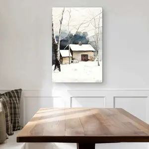 Begin Home Decor C1MP20309DL0TZ 20 x 30 in. Small Winter Barn Wall Art - Bathroom Hygge Metal Print