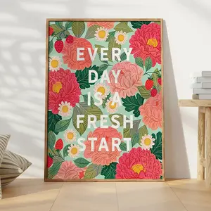 1pc Frameless Design Wall Art Print Perfect for Home Decoration, Inspirational Quote 'every Day Is a Good Day', Bedroom Wall Decor Gift