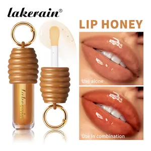 Lakerain Pocket Honey Lip Gloss, Moisturizing Lip Plumper, Portable Lip Balm with Key Chain, Shiny Pearl Pigment, Ultra-Hydrating, Plumps Lips & Fades Fine Lines, Buildable for Sheer Look, Perfect Lip Primer, Lip Makeup