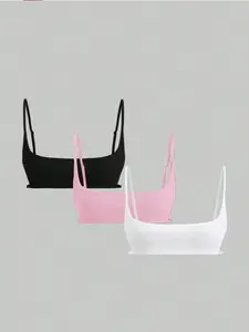 Women's Bodycon Fitted Sexy Backless Strapless Underwear Top Set, Three-Piece Fashionable Casual Wear, Perfect for Daily & Stylish Occasions