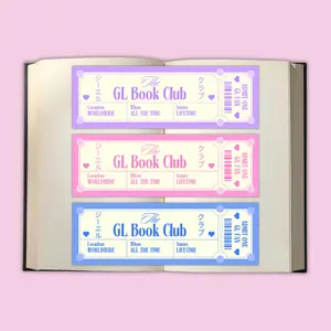 GL Book Club Bookmark | Yuri Manga Gift | Double Sided Laminated Ticket Bookmark Collectible Durable