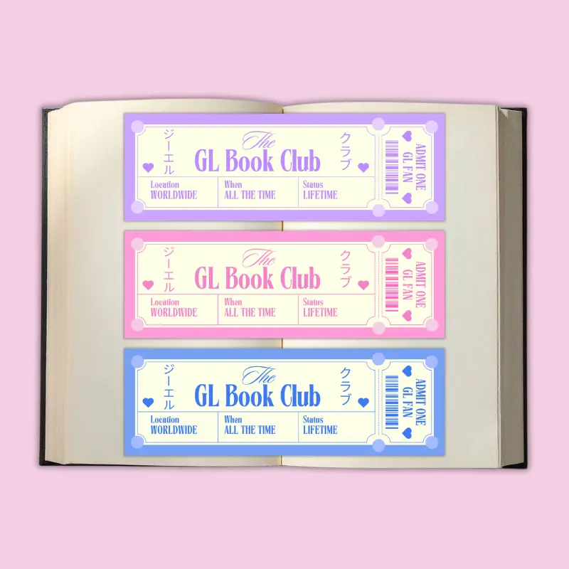GL Book Club Bookmark | Yuri Manga Gift | Double Sided Laminated Ticket Bookmark Collectible Durable