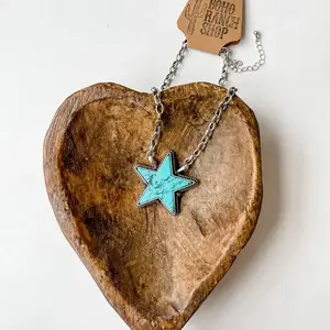 Turquoise Star Silver Necklace