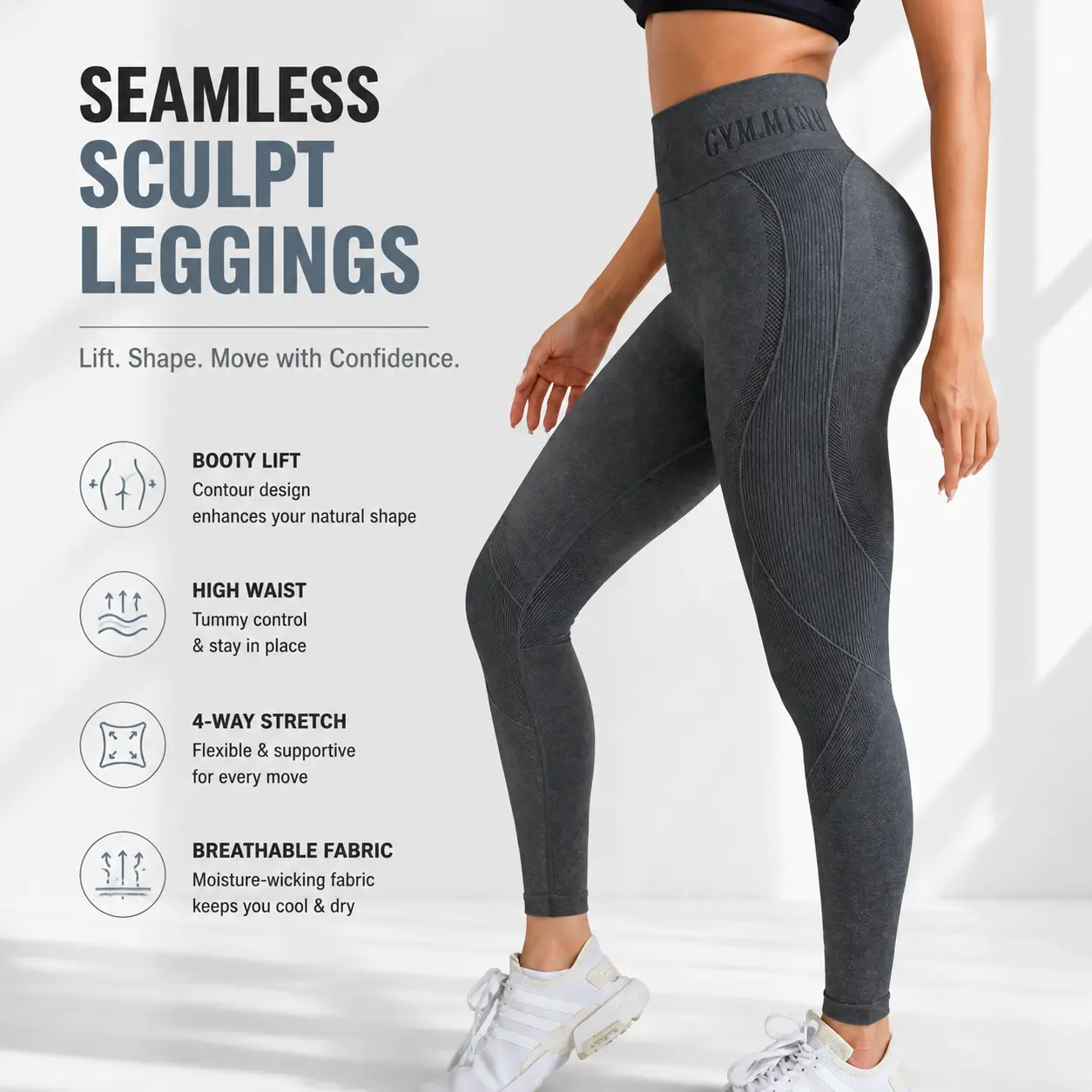 Women's Quick Dry Active Pants, High Waist Tummy Control Straight Leg Yoga Pants, Breathable Stretch Workout Leggings for Gym, Running & Everyday Wear