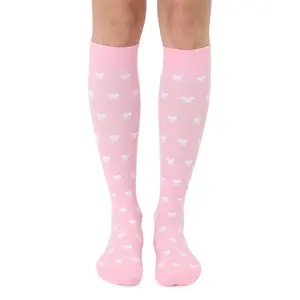 Bow Compression Socks | Moisture-Wicking Nylon Graduated Compression Socks– Lightweight Padded Support with Cushion Bottom – Casual & Breathable - Unisex Daily Wear