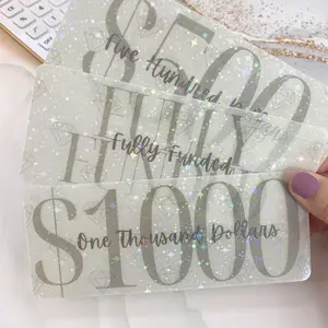 Sparkle Diamond Cash Placeholder Prop Money for Cash Stuffing Envelopes