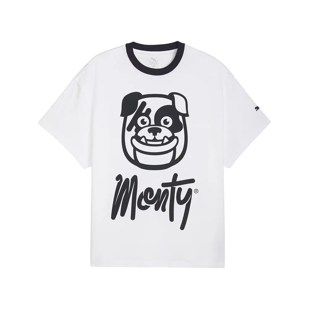 PUMA Mens Hoops X Cf Monterrey Crew Neck Short Sleeve Athletic Casual Tops Casual - White