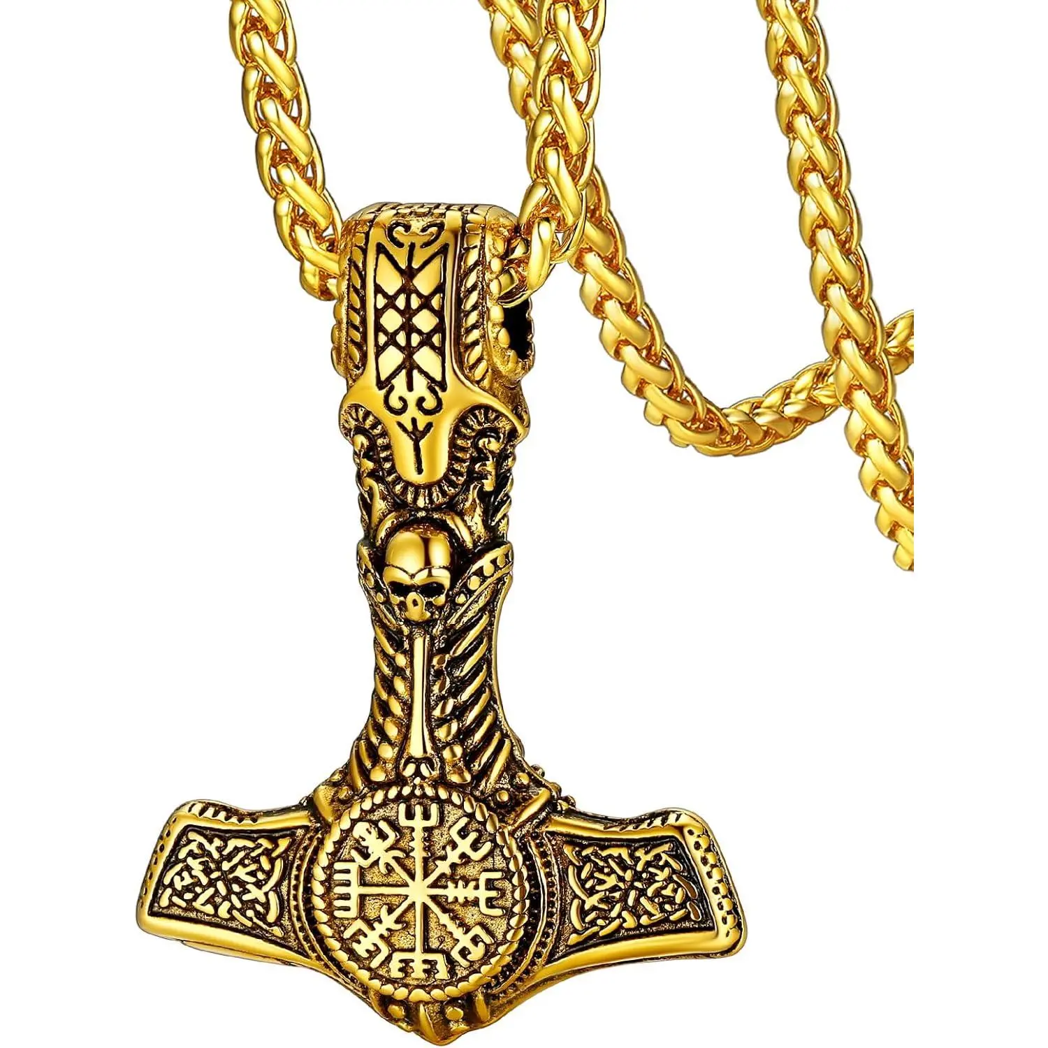 02. Thor Hammer Compass-Gold