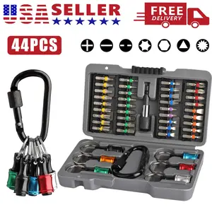 EDC ToolTok Essential 1/4" Hex Shank Drill Bit Holder Keychain 44Pc Aluminum Quick Release Extension Organizer Mechanic Pocket Socket Hack