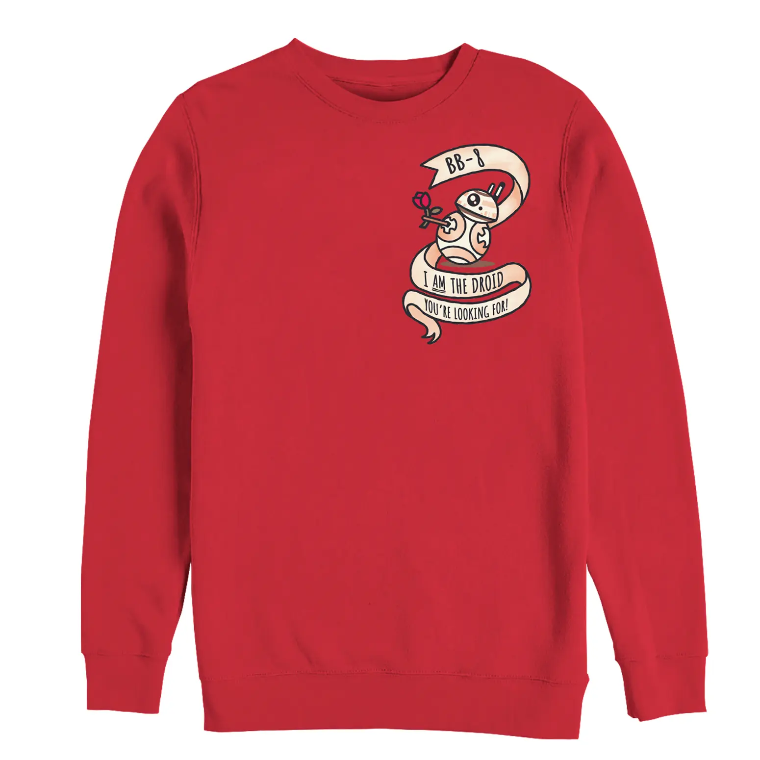 Men's Star Wars The Force Awakens Valentine BB-8 Droid of Your Dreams Sweatshirt, Love, Sweaters