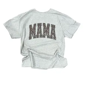 MAMA Leopard Print T-Shirt or Longsleeve Tshirt Cotton Womenswear Women Top graphic tees cute shirts