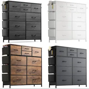 10 Drawer Dresser Chest of Drawers Fabric Storage Organizer Unit for Bedroom Lot