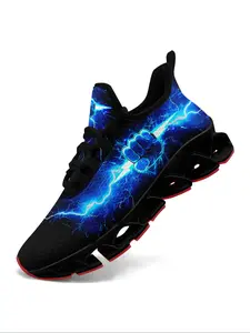 Men's Cool Style Trendy Casual Athletic Shoes, Sports Shoes, Comfortable Lace-Up Sneakers for All Seasons, Punk Unique Fashion Trainers
