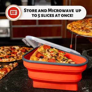 Premium Food-Grade Silicone Collapsible Lunch Box – Microwave-Safe Portable Bento Container, Space-Saving Leak-Proof Container for Pizza, Sandwiches & More