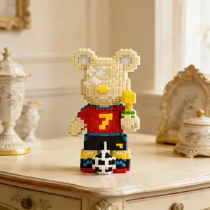 Football Dumbbell Bear Building Blocks, Perfect Gift for All Occasions, Unisex Design, Ideal for Decoration and Play