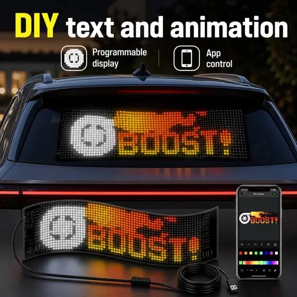 Programmable LED Display Screen with DIY text and animation, programmable display and multiple selected sizes