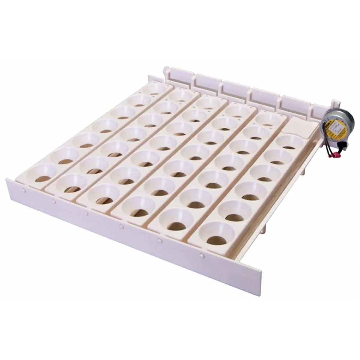 Miller Manufacturing 6300 Automatic Egg Turner - Compact, Rectangular Kitchen Utensil with Auto Turn, Grid Layout, Multi-Slot Large Cups for Efficient Handling