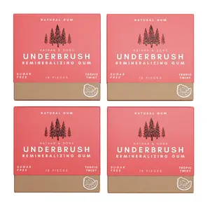 Tropic Twist UNDERBRUSH Remineralizing Chewing Gum with Nano-Hydroxyapatite for Teeth and Gum Protection - 30 DAY SUPPLY Sweet Natural