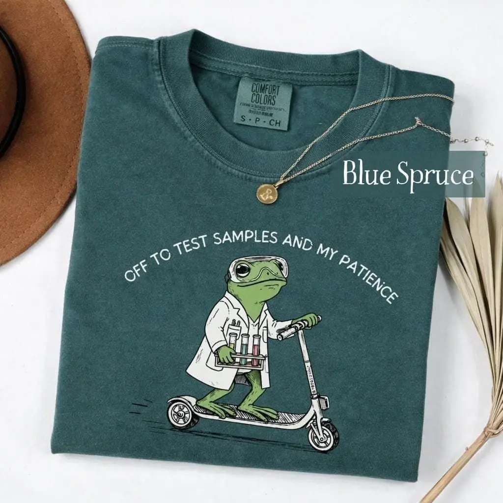 Medical Lab Shirt, Funny Lab Tech Gift, Comfort Colors Science Humor Tee, Test Tubes Shirt, Healthcare Worker Gift, Lab Frog Tee