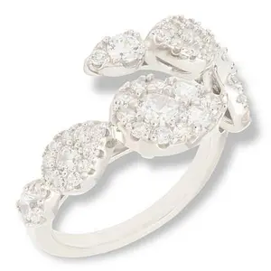 Radiance by Absolute™ 2.50ctw Pear-Shaped Halo Bypass Ring