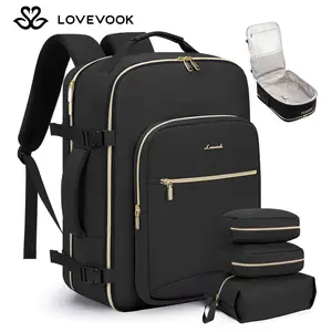 [For LOVEVOOK LIVE] LOVEVOOK Travel Backpack Set, Personal Item Carry on Backpack with 3 Packing Cubes
