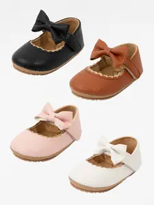 Scalloped Bows Mary Jane Baby Shoes