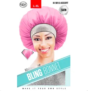 Satin Rhinestone Bling Bonnet L-XL Assorted Colors