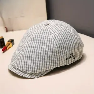 Japanese-Style Retro Versatile Cap for Men And Women, Featuring a Painter'S Duckbill And Newsboy Beret for Spring And Summer.