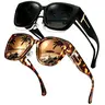 【FitOver Sunglasses】Women's Fit Over Prescription Sunglasses - Oversized Square Full-Rim Plastic Frames Mirrored Polarized , UV400 Protection, Trendy Sunglasses, Unisex Fashion Accessory for Summer Wins, Accessories for Women The Choice of Gifts 1/2Pcs