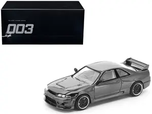 GTR R33 400R RHD (Right Hand Drive) Dark Chrome "The Dark Chrome Series" 1/64 Die-Cast Model Car by Pop Race