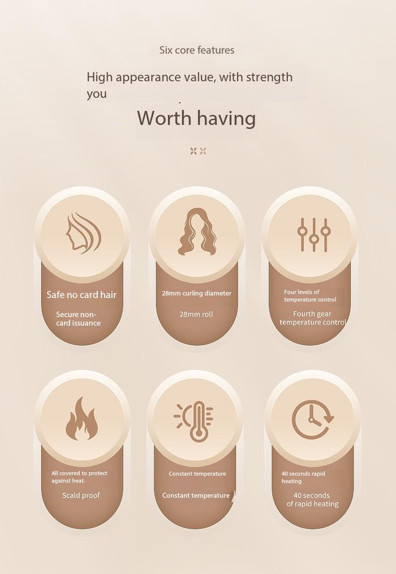 Fully automatic curling stick lazy curling tool electric rotary curler large curling without damaging hair 28mm Comfort Hair Curler