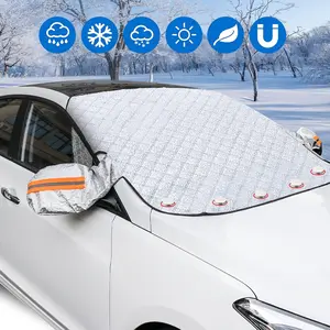 Car Windscreen Cover with Side Mirror Cover, Winter Car Windscreen Cover with Magnet, Windscreen Cover for Against Snow, Ice, Frost, Dust, Sun