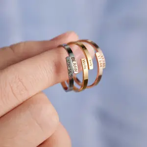 FF0053 New Store Opening|   Free Shipping|Custom Engraved Open Ring| Adjustable Stainless Steel Personalized Band|Perfect for birthdays, graduations, or friendship gifts-each ring becomes a unique tribute to the recipient’s story.