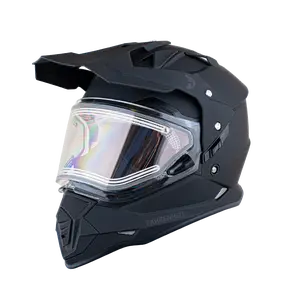 D.O.T. Daytona Fahrenheit Snowmobile Helmet Soft Touch Dull Black Dual Shield System Anti-Fog Electric Heated Outer Shield & Anti-Scratch Inner Shield Bluetooth Compatible