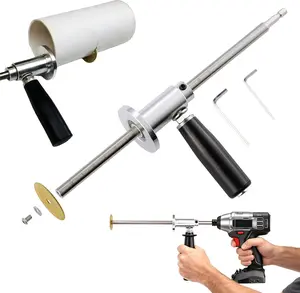 PVC Pipe Inside Cutter with Diamond Grits Cutting Wheel Pipe with Handle, Stainless Steel Plumbing Inside Plastic Hose Cutting Tool for Drill 1/2 to 8 Inch, 7" Adjustable Cutting Depth