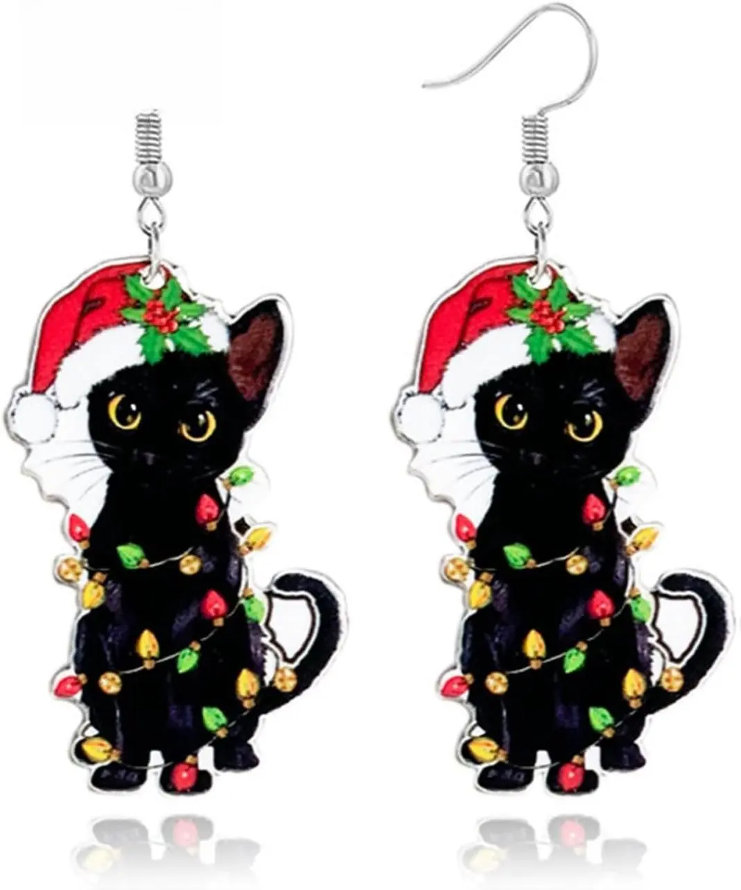 [New deal] - Christmas Earrings for Women Cute Gingerbread Man Elf Fawn Charm Earrings Acrylic Fashion Christmas Tree Cat Dinosaur Funny Earrings Xmas Party Favors Decor Accessories