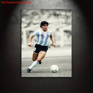 1 piece/set frameless canvas painting print poster, modern documentary style art, Diego Maradona, a perfect gift for football culture enthusiasts, ideal gift for bedroom, living room, dorm hallway, kitchen, mural, wall decoration, room decoration