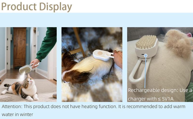 Pet Steam Brush,Cat & Dog Hair Remover, Adjustable Pet Hair Remover,Pet Steamy Mist,Steam Pet Brush for Pet Hair 4-IN-1 Steamy Cat Brush Grooming Comb for Dogs Steam Brush for Cats Remove Flying Fur Steam Advanced Pet Hair Removal Comb pet pal brush