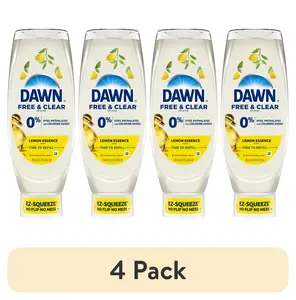 (4 Pack) Dawn Free & Clear Ez-Squeeze Dish Soap, Lemon, 24.3 Fl Oz Procter & Gamble