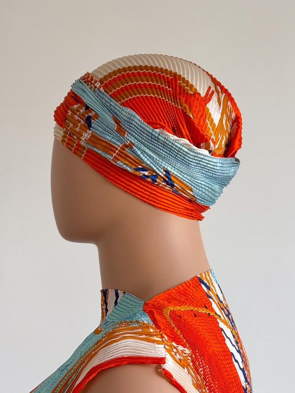 Women's Boho Style Long Robe Set, Moomoo Dress + Headscarf Scarf Hairband, All Season Beach Sun Protection Satin Silk Shawl