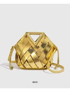 Handmade Woven Bag, Fashion Shoulder Bag, Crossbody Bag for Women, Hollow Out Bucket Bag, Elegant Lady's Crossbody Basket Bag