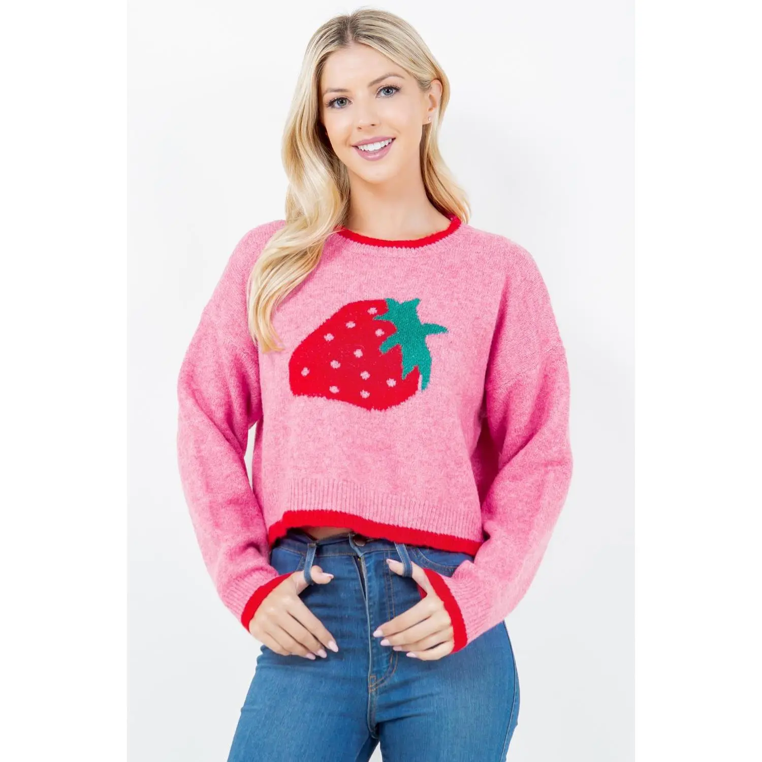 Strawberry Print Sweater