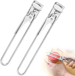 2 Pcs Adjustable Stainless Steel Jar Opener, Multifunctional Lid Gripper for Home and Kitchen, Effortless Manual Bottle Opener for Various Sizes