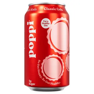 Poppi Prebiotic Soda, Classic Cola, 12oz (Pack of 12)