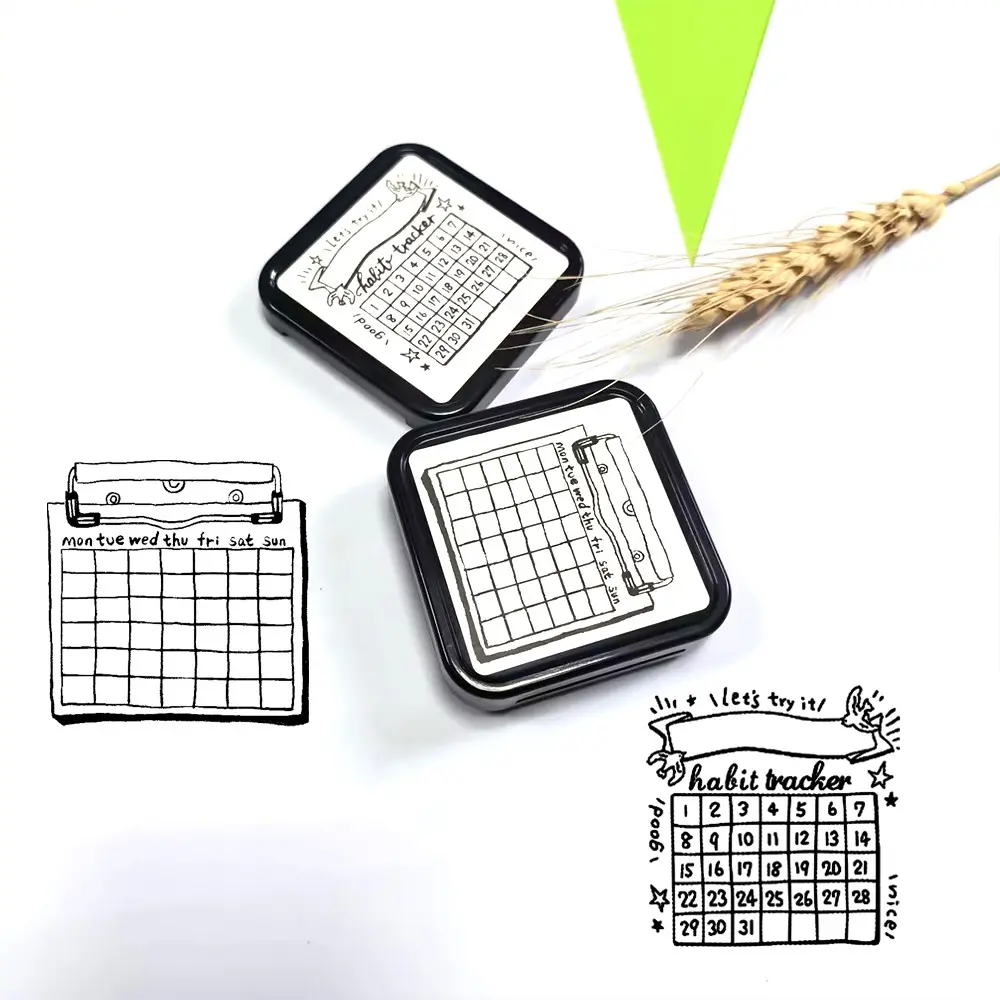 Multifunctional Habit Tracker Stamp Set, Dual-Sided Design for Daily & Weekly Planning, Ideal for Teachers & Personal Organization Tools, Office Supplies, Compact Size