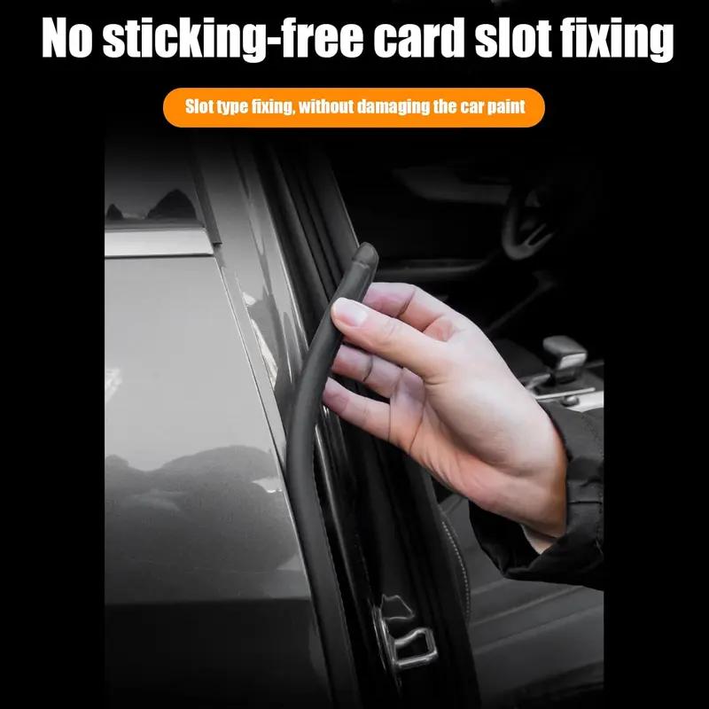 2Pcs B Pillar Sealing Barrier - Weather Removal Guard For Car Soundproofed, Auto Finishing Edge Protector For SUV Truck RV | High Density Rubber Seal | Frame with Buckle EPDM Rubber Strip