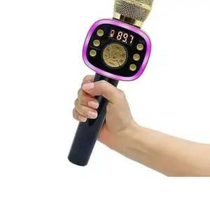 Karaoke Microphone Q78 Rose for Kids & Adults with 4-in-1 Functionality, LED Lights, Echo Effect, Portable Speaker, MP3 Player, Ideal for Parties & Travel Gifts
