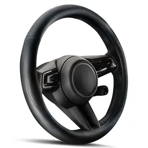 Black Steering Wheel Cover 14.5 Inch, Universal Fit Non-Slip Car Wheel Cover
