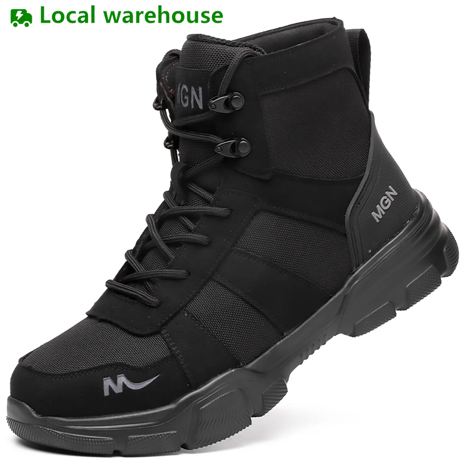Men's Indestructible Steel Toe Safety Boots - Braid-Laced Synthetic Industrial Work Footwear, Breathable, Lightweight, Classic Style, All-Season, Puncture-Proof, Fabric-Cloth for Construction Workers, Safety Boot