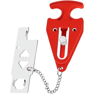 Portable Door Lock for Hotel Home Apartment, Door Blocker Security No Drill Door Lock for Privacy and Safety Portable Safety Locks